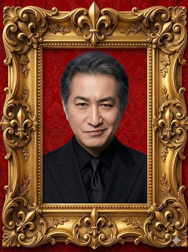 金の額縁に入った現在の先生